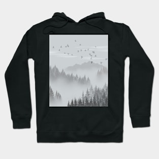 Foggy Forest Landscape Hoodie
